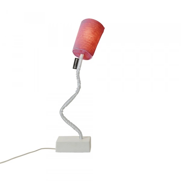 Lampada Da Tavolo Paint T Stripe In-Es Artdesign Collezione Trame Colore Rosso Dimensione 17,5 Cm  Diam. Ø 12 Cm